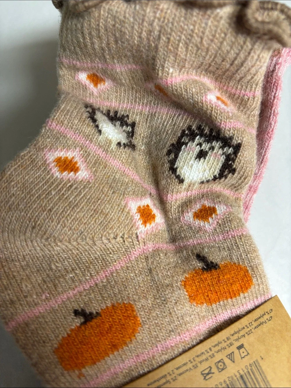 New Born Socks Women’s 4 Pair Brown Wool Blend Quarter Sock Casual Fall Hedgehog